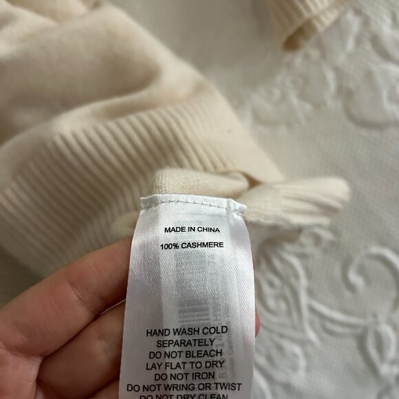 Quince Mongolian Cashmere Polo Sweater in Ivory (Size S) - Picture 6 of 6